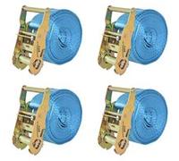 vidaXL Sangle d'arrimage 4 pièces – 2 tonnes, 6 m x 38 mm – Bleu