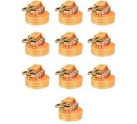Sangle d’arrimage à cliquet 10 pcs 1 tonne 6 m x 38 mm Orange Orange G