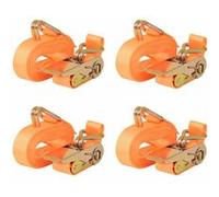 Sangle d'arrimage à cliquet 4 pcs 0,4 tonne 6 m x 25 mm Orange