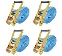 Sangle d’arrimage à cliquet 4 pcs 4 tonnes 8 m x 50 mm Bleu bleu G