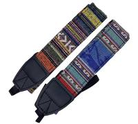 Sangle d'appareil photo, 2pcs Réglable Sangle pour Caméra, Ceinture de Cou en Toile Coton Tressée, Bandoulière Universelle pour Appareils Photo, courroie de cou appareil photo avec Rayures Colorées
