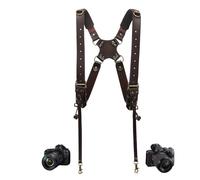 Sangle d'appareil photo 4J LEDR,sangle de sac à dos en cuir pour photographes,sangle d'appareil photo double pour hommes et femmes,sangle d'appareil photo DSLR/SLR,libération rapide,petite taille,Brun