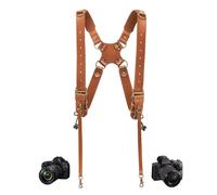 Sangle d'appareil photo 4J LEDR,sangle de sac à dos en cuir pour photographes,sangle d'appareil photo double pour hommes et femmes,sangle d'appareil photo DSLR/SLR,libération rapide,petite taille,Tan