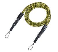 Hama Sangle pour appareil photo avec fermeture rapide (sangle de transport tressée, sangle de cou de 120 cm de longueur, nylon - Bandoulière universelle pour réflecteur, DSLR, appareil photo compact et appareil photo système rétro) - Noir/jaune