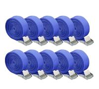 Sangle d'Arrimage 10pcs 2.5cm x2.5m, Sangles de Fixation avec Boucle de Serrage Sangle à Cliquet Réglable pour Moto Voiture Porte Vélo Bagage Camping (Bleu)