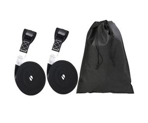 Sangle D'arrimage 12 Pieds pour Galerie de Toit et Cargaison | Noir, Tissu et Plastique, Fixation Rapide et Sûre, pour Remorque Bateau et Transport de Coffre