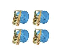 vidaXL Sangle d'arrimage 4 pièces – 2 tonnes, 6 m x 38 mm – Bleu