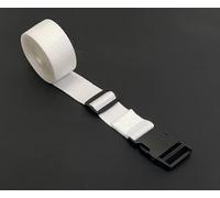 Sangle d'arrimage à boucle latérale en plastique de 50 mm - Robuste et réglable - 3 barres coulissantes de rangement pour bagages - Sangle de 50 mm (blanc, 1 mètre)
