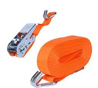 Sangle d'arrimage à cliquet, 2 pièces, 800 daN, double crochet pointu | DIN EN12192-2, certifié GS (0,8 tonnes, 6 mètres)