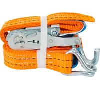 Sangle d'arrimage à cliquet 4 m x 35 mm - capacité 2 tonnes, Couleur Orange, idéale pour Le Transport International