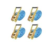 vidaXL Sangles d'arrimage à cliquet 4 pièces 4 tonnes 8 m x 50 mm Bleu