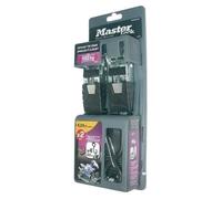 Master Lock Sangle d'arrimage 3066EURDAT – crochets et cliquet, noir, 4,25 m x 25 mm, pack de 2