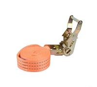 Sangle d'arrimage à cliquet robuste pour arrimage de cargaison, ceintures de bagages en polyester haute résistance avec boucle en métal pour le déplacement et le rangement, orange, longueurs multiples