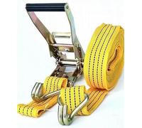 Sangle d'Arrimage Jaune en Polyester avec Tendeur à Cliquett 5 Tonnes 8 Mètres Largeur 50 mm