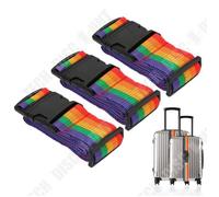 Sangle de bagage - TD® - Lot de 3 - Arc-en-ciel - 110-200cm - Sécuriser vos valises