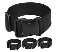 Sangle de Bagages en Nylon Boucle, Lot de 4, Noire | Réglable et Légère, Usage Multi-fonction, pour Valise et Paquet, Accessoire Pratique de Voyage