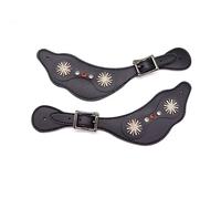 Sangle de bottes Western à fleurs vintage en cuir synthétique - Bretelles réglables - Accessoires faciles à utiliser - Cuir synthétique - Bonne sangle