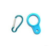 Sangle de bouteille d'eau en silicone, 1 pièce, support à clipser, clip en plastique sécurisé, bande extensible, hydratation mains libres pour randonnée, camping, course à pied, cyclisme (bleu)