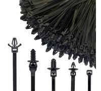 Sangle de câble autobloquante, attaches de retenue pour faisceau de câbles | 160 attaches métalliques en nylon pour support de voiture,Attaches métalliques robustes et autobloquantes résistantes aux U