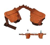 Sangle de Ceinture Party Beer - Porte-Boisson Compact avec 5 emplacements for Shots et 2 Poches for Bouteilles, Durable et élégant for Hommes et Adolescents(Brown)