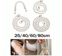 Sangle de chaîne de perles, chaîne de perles de 10 mm, convient pour les sacs à main, les sacs à bandoulière, les sacs à bandoulière croisée, les sacs de messager, chaîne de 25-80 cm avec fermoir mous