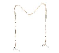 Sangle de chaîne d'écouteurs - support de métal anti-perdu, corde de collier d'oreillette portable | Longe élégante avec crochets et sangles, sécurisation d'accessoires de transport pour les femmes ad