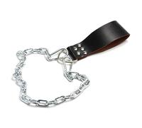 Sangle de chargement pour haltères avec chaîne en fer - Ceinture en cuir synthétique - Pour la maison, la salle de sport - Sangle de chargement avec chaîne en fer