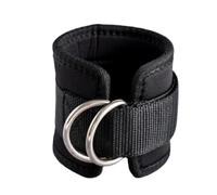 Sangle de cheville avec anneau en D pour cuisse et jambe - Pour haltérophilie et musculation - Noir