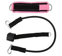 Sangle de cheville Set Double Metal D Ring Fitness Fitness Sangle de cheville pour les jambes Butt et Core Exercice Boucle à crochet réglable (Rose)