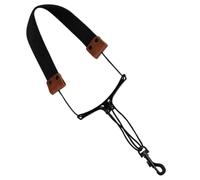 Sangle de Cou pour Saxophone Réglable, Harnais Noir pour Adultes | PU et Métal, Structure Anti-pression, Compatibilité, pour Ténor et Instruments à Anche, Garçon et Filles