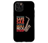 Sangle de Cou Practice Safe Sax Always Wear | Jazz Music Coque pour iPhone 11 Pro