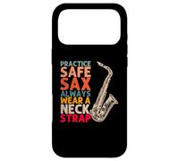 Sangle de Cou Practice Safe Sax Always Wear | Jazz Music Coque pour iPhone 17 Pro Max