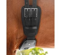 Sangle de dressage d'équitation courte en cuir élastique Waldhausen Noir 85 cm