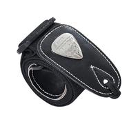 Sangle de guitare avec métal renforcé, Black REGULAR VERSION | Haute résistance pour les amateurs de musique folk; Artistes de scène présents; Utilisation à long terme;