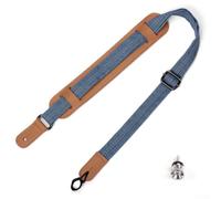 Sangle de guitare bleue pour ukulélé avec corde de cou | Nylon antidérapant, matériau doux, tient debout pendant le jeu, réglable de 72 à 128 cm, look bleu