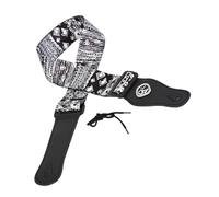 Sangle de guitare électrique antidérapante large rembourrée avec poche de rangement en polyester pour guitare électrique avec support de médiator