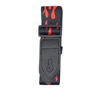 Sangle de guitare Flame, ceinture d'épaule élargie réglable - écharpe élégante à motif de feu, accessoire d'instrument | Guitares basses acoustiques électriques pour joueurs féminins, experts novices,