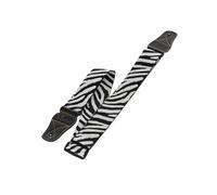 Sangle de guitare GEWA Animal Edition - sangle en tissu largeur 50 mm - souple et confortable - extrémités en cuir avec coutures décoratives - réglable de 89 à 147 cm - motif zèbre