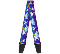 Sangle de guitare par Buckle-Down 34-60" Unicorns/Rainbows/Stars Blue/Purple