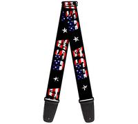 Sangle de guitare par Buckle-Down USA w/Star Black/US Flags