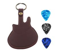 Sangle De Guitare Picks Transport Case Plectrums Keychain En Cuir Porte-clés Porte-clés Organisateur De Guitares