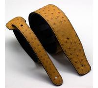 Sangle de guitare réglable en cuir synthétique avec motif gaufré - 6,6 cm de large - Pour guitares acoustiques et électriques - Longueur : 130 à 140 cm - Jaune