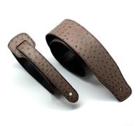 Sangle de guitare réglable en cuir synthétique avec motif gaufré - 6,6 cm de large - Pour guitares basses acoustiques et électriques - Sangle d'épaule de 130 à 140 cm de long - Abricot