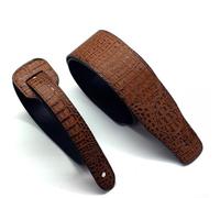 Sangle de guitare réglable en cuir synthétique gaufré de 130 à 149 cm pour guitares acoustiques et électriques, ceinture d'épaule confortable de 6,6 cm de large pour musiciens, marron (café)