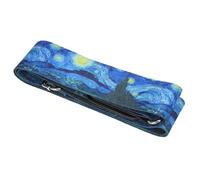 Sangle de Guitare Starry Night, Largeur Réglable, Sangle Confortable, Motif étoilé, Adaptée aux Guitares Acoustiques, électriques, Basses, avec Extrémités en Cuir pour ukulélé,