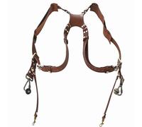 Sangle de Harnais D'appareil Photo, Double Cuir Souple, Taille Réglable, Anneau sécurisé Marron, adapté à Un Support de Trépied de 1 à 4 Pouces