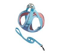 Sangle de Harnais en suède Anti-Fuite pour Chien, avec Garniture réfléchissante Haute visibilité, pour Les promenades Nocturnes en Toute sécurité, Les Chats utilisent Un Gilet