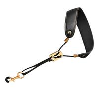 Sangle de Harnais pour Saxophone, Cuir Métal Réglable Noir | Installation Simple, Structure Sobre, Répartition du Poids, Pratique pour Répétition et Spectacle