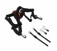 Sangle de jumelles, sangle d'appareil photo, sangle de cou élastique pour la chasse, harnais réglable en cuir de vache et caoutchouc, crochet sécurisé pour sports de plein air, paquet