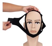 Sangle De Menton Anti Ronflement, Couleur Noire, Soins Du Sommeil, Stop Ronflement, Mâchoire Du Menton, Supportant L'apnée, Pour Hommes Et Femmes, 1 Pièce